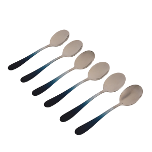 Coloured Stainless Steel Tea spoon Set 6Pcs Blue