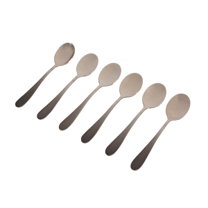 Coloured Stainless Steel Tea Spoon Set 6Pcs Grey