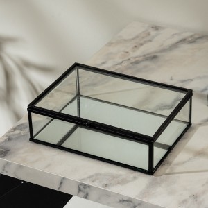 Reed Glass Storage Box Black 18X13X5.5 cm 