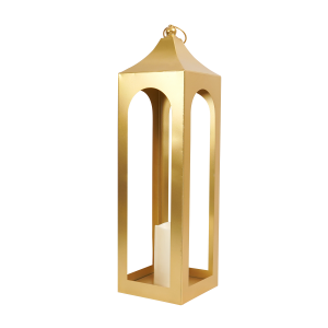 Tower Metal Lantern Gold 18X18X70 cm