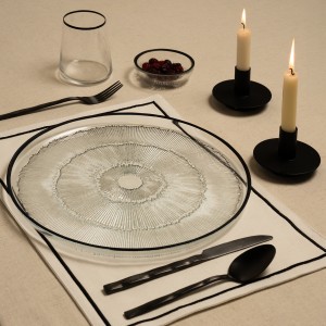 Ixxir Glass Serving Plate Black D:33 X H:2 cm