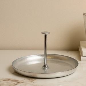 Venezia Glass Serving Plate Silver D:21 X H:2 cm