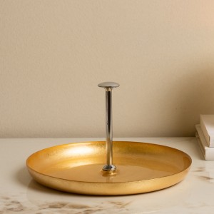 Venezia Glass Serving Plate Gold D:21 X H:2 cm