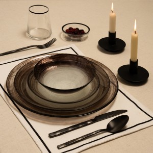 Atlas Glass Dinner Bowl Brown D:17.2 X H:5.5 cm