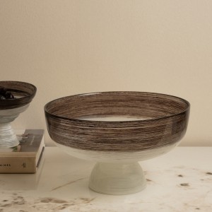 Atlas Footed Bowl Brown D:24.2 X H:17.3 cm