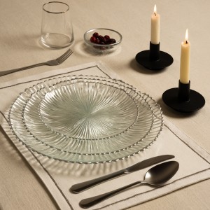 Astral Glass Side Plate Silver D:21 X H:2 cm