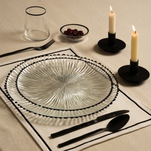 Astral Glass Dinner Plate Black D:28 X H:2 cm