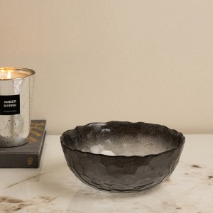 Chambrd Glass Serving Bowl Grey D:19.5 X H:7.5 cm