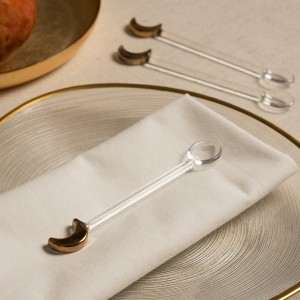 Gamrah Glass Tea Spoon Set 6Pcs Gold 13X2X1 cm
