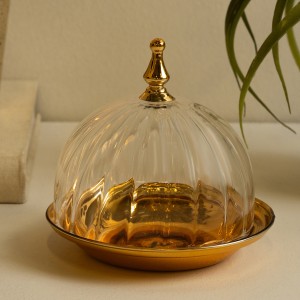 Swiss Date Plate Gold D:13.3 X H:12.7 cm