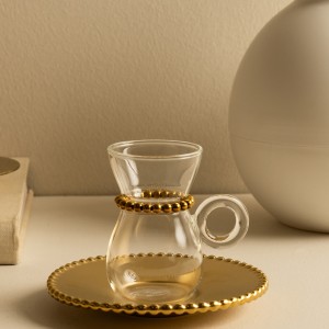 Perlen Glass Istikana Set 6Pcs Gold