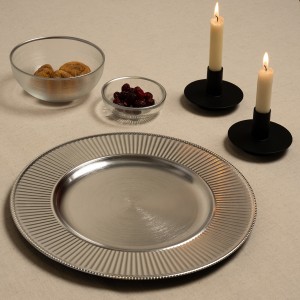 Ribbed Charger Plate Silver D:33 cm