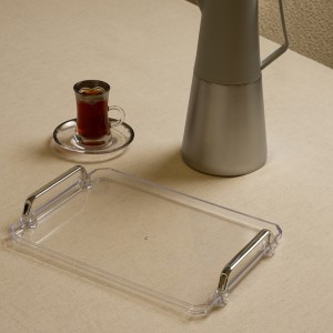 Array Plastic Tray Silver 30.5 X H:4 X W:22 cm