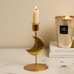 Gamrah Metal Candle Holder Gold 10X16 cm