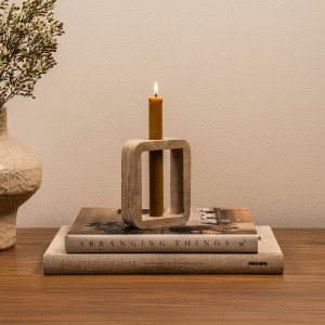 Stone Candle Holder Natural 10X3.7 cm