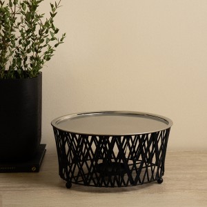 Ribbon Warmer Plate Black 33 cm