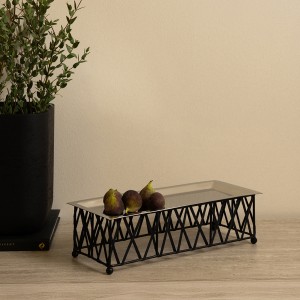 Ribbon Long Platter Black 35 cm