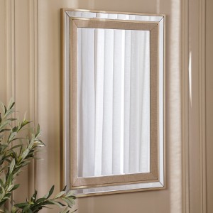 Linen Mirror Cream 90X60 cm