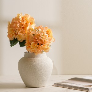 Peach Hydrangea Single Stem Flower 52 cm