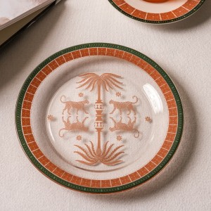 Azrou Sweet Plate Set 6Pcs Brown/Green