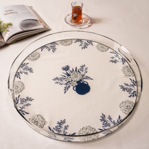 Leeds Round Acrylic Tray Blue 45 cm