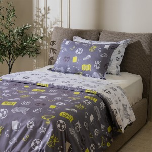 Football Kids 2Pcs Duvet Cover Set Grey 150X200 cm 