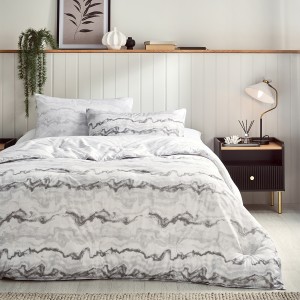 Zephyr Printed 3Pcs Comforter Set Grey 200X200 cm 