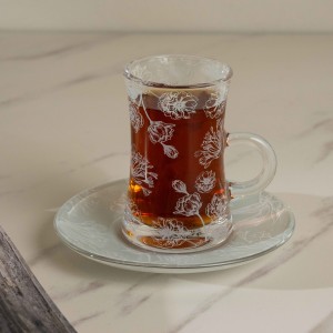 Evelyn Glass Istikana Set 6 Pcs Grey