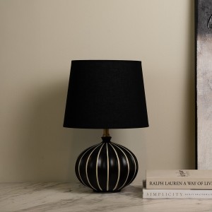 Stripe Ceramic Table Lamp Black 51 cm