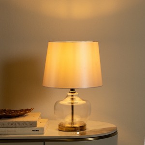 Oscar Glass Table Lamp Cream 38 cm