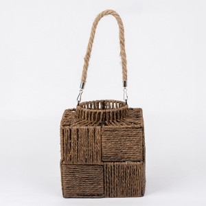 Diya Paper Rope Lantern Brown 20X20X20 cm