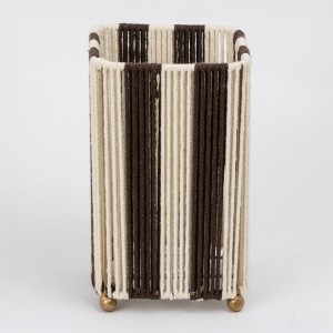 Flee Cotton Rope Lantern White/Black 14X14X24 cm