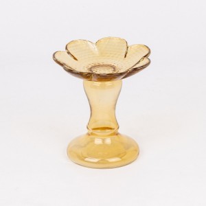 Lily Glass Candle Holder Brown 12.5X12.5X14.5 cm