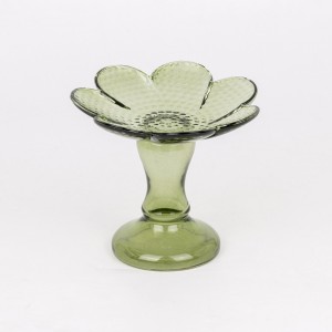 Lily Glass Candle Holder Green 16X16X15 cm