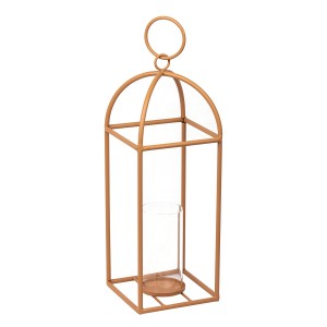 Beetle Metal Lantern Brown 16X16X43 cm