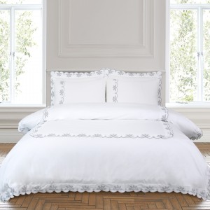 Nichols Embroidered Comforter Set 5Pcs White 260X270 cm