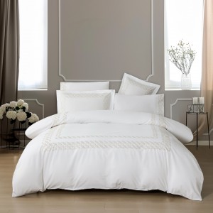 Filomena Embroidered Duvet Cover Set 5Pcs Beige 240X260 cm
