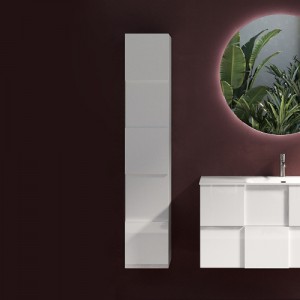 Dama Bathroom Side Wood Cabinet White 30X158X9 cm