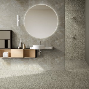 Cementmix Flake Porcelain Floor Tiles Light Grey 60X60 cm
