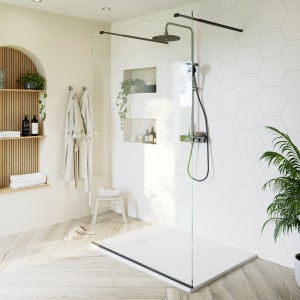 Ledava Shower Screen Matt Black 120 cm