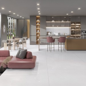 Nattier Porcelain Polished Slabs Light Grey 80X160 cm