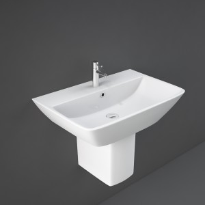 Summit Half Pedestal Wash Basin White 55 cm