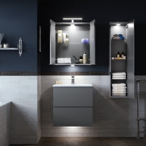 Joy Bathroom Cabinet Grey 46X60X60 cm