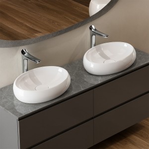 Cloud Countertop Basin Round Matt White 58 cm