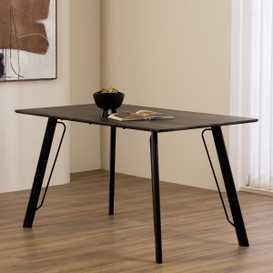 Angle 6 Seater Dining Table Dark Grey