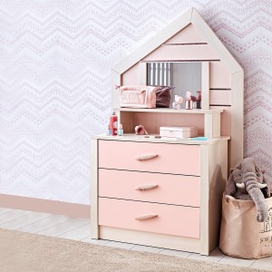 Pink House Kids Dresser with Mirror