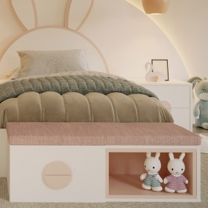 Bunny Bench with Cushion Cream/Pink