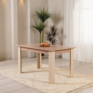Mila 4 Seater Dining Table Beige/White