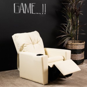 Lesley Kids Recliner Cream with Cupholder