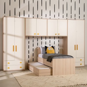 Flexy 90X200/90X190 Kids Bed+Pullout Oak/Cream